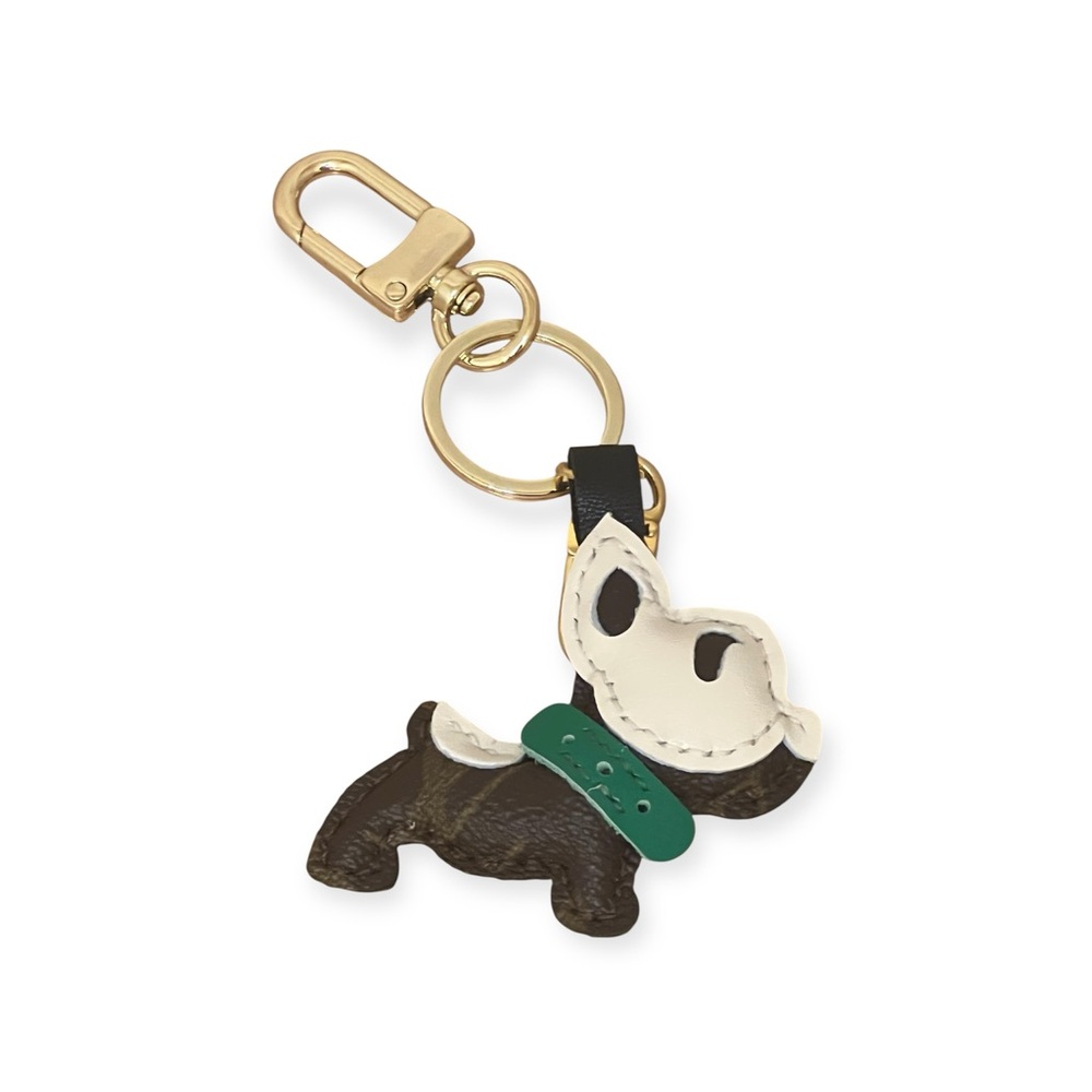 Brown and Green Dog Keychain